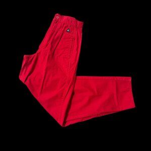 Vintage Red High Waisted Pants Womens Size 9 Ultra Hong Kong 1980s Retro Fashion